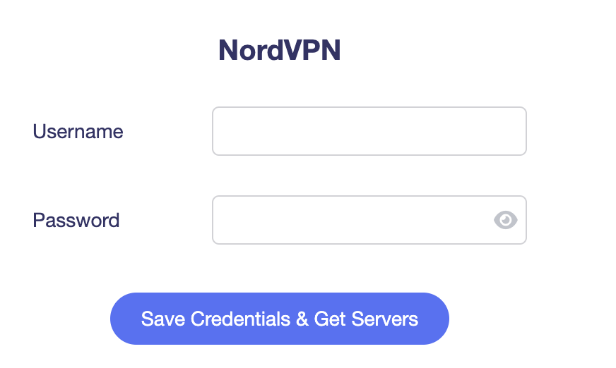 NordVPN login page