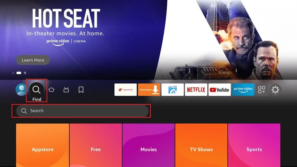 Turn your Fire TV Stick on and Click Find,