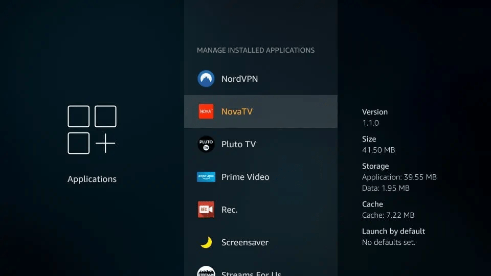 list of the installed apps